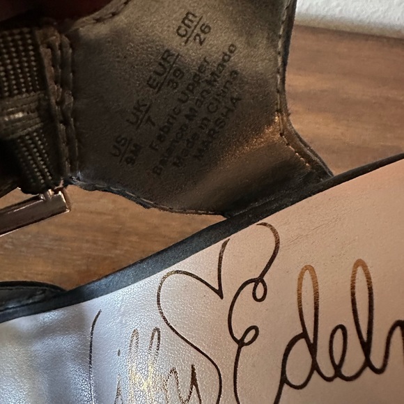 Lily Edelman Satin Platform Heels With Satin Cross Over Straps and Buckle - Picture 5 of 5